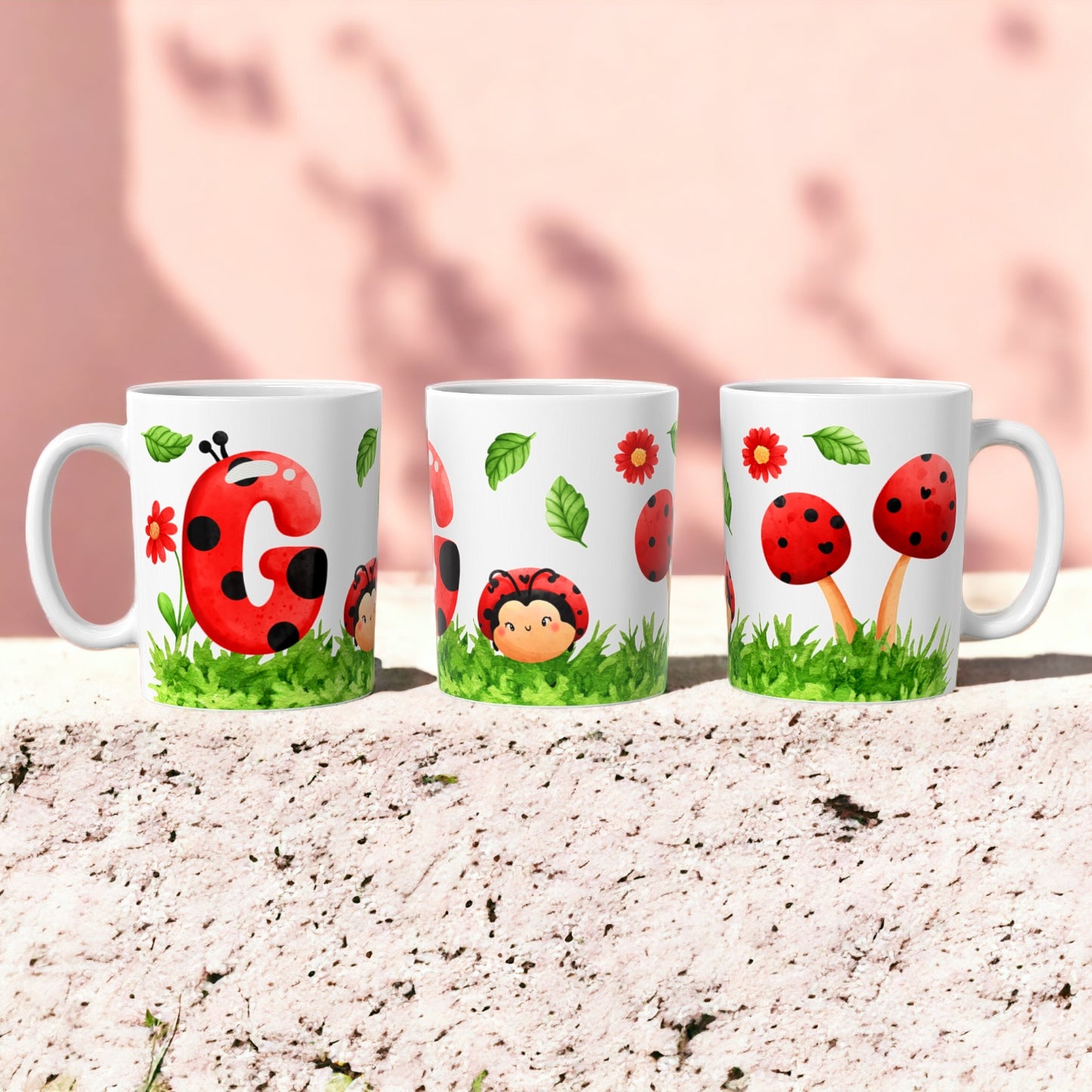 Ladybug Alphabet Mugs | Customisable mug