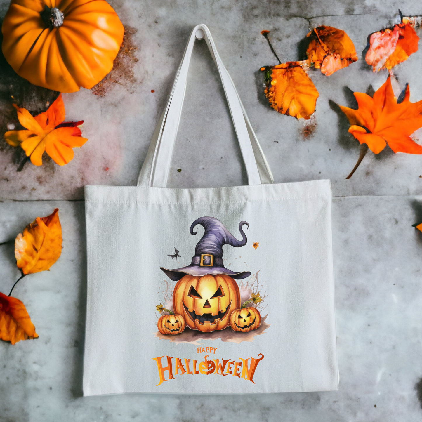 Halloween Pumpkin Tote Bag | Canvas Tote Bag