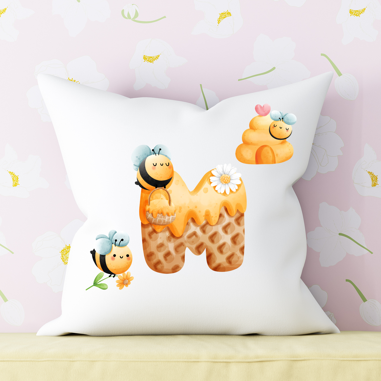 HoneyBee Alphabet Pillow | Children Pillow