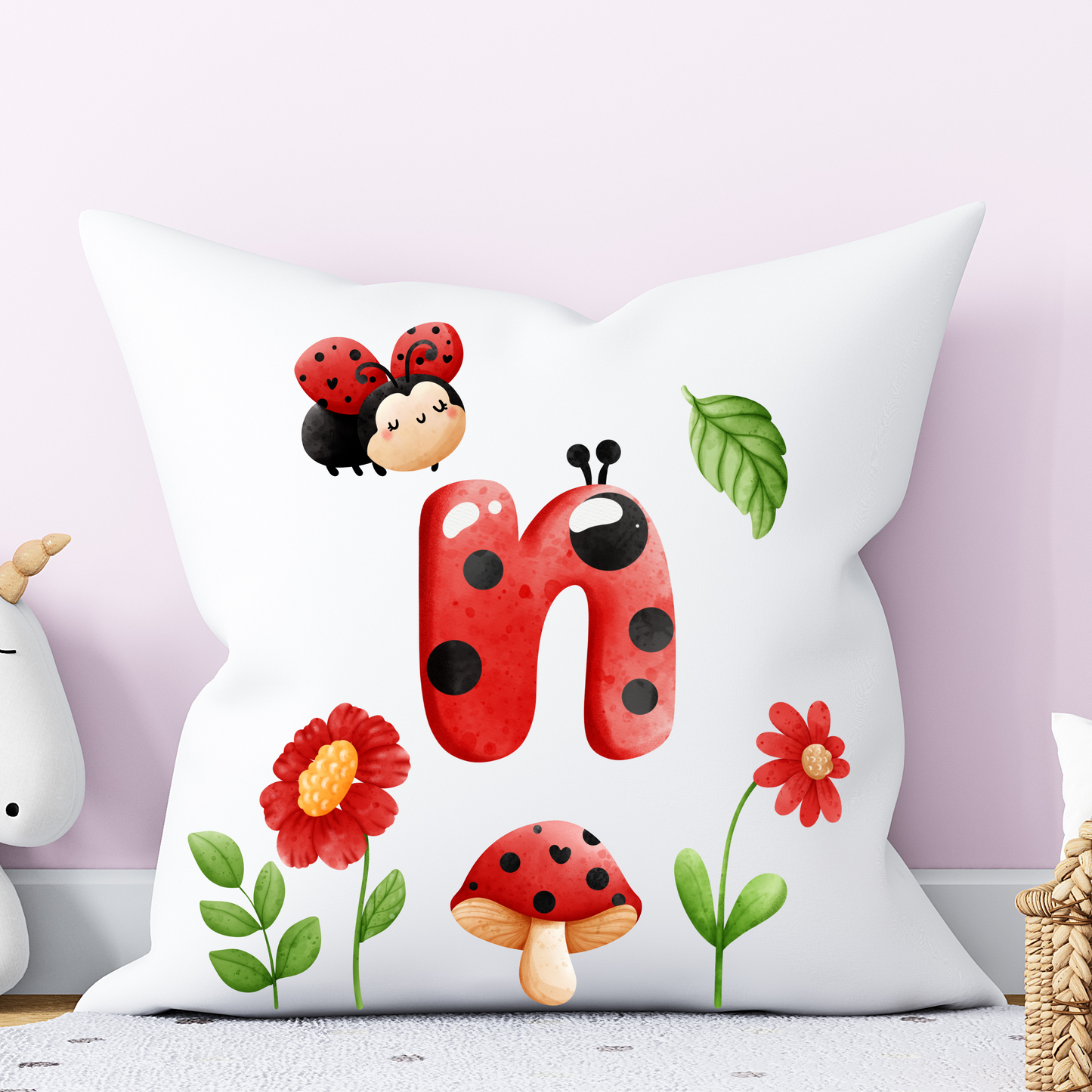 LadyBug Alphabet Pillow | Children Pillow