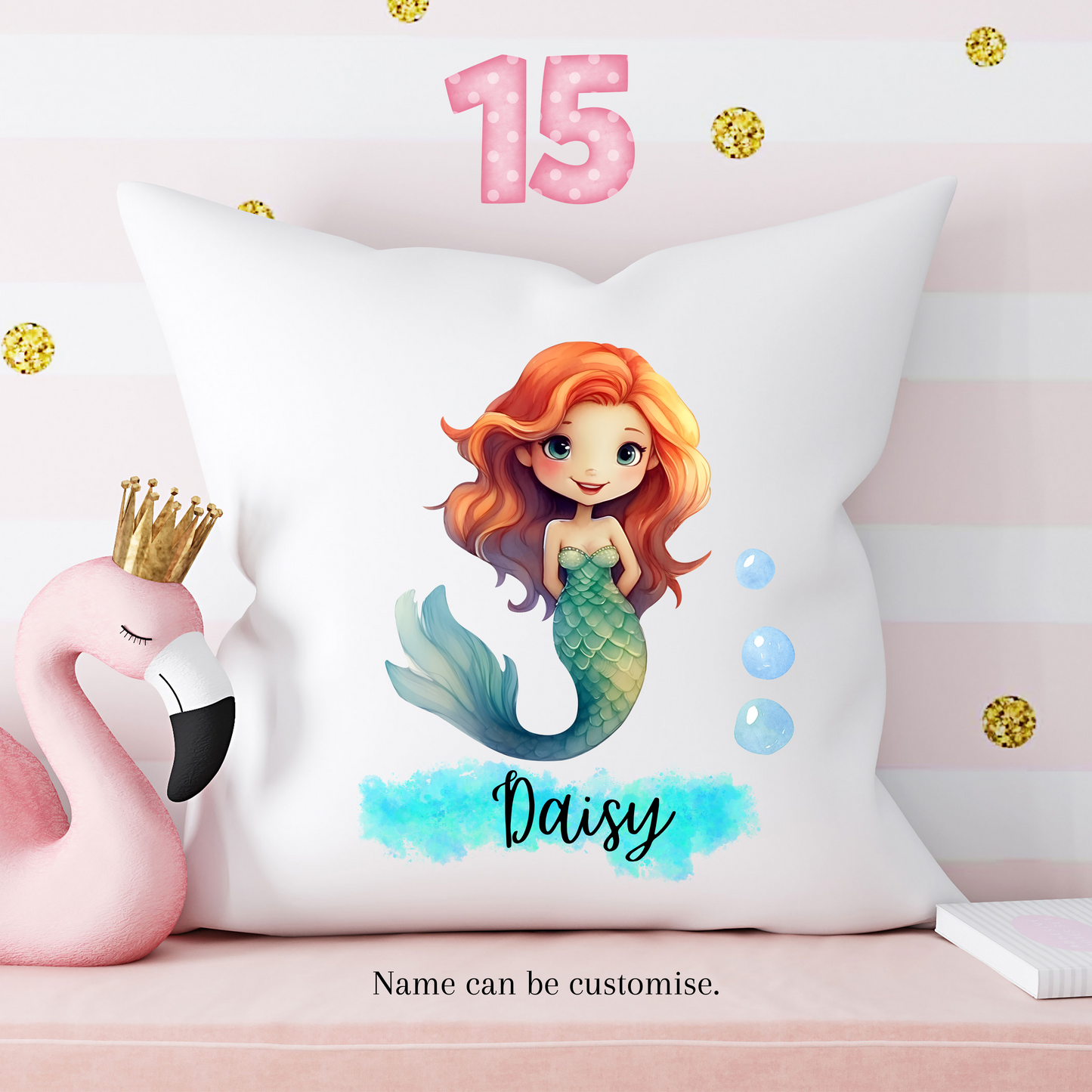 Mermaid decorative outlet pillow