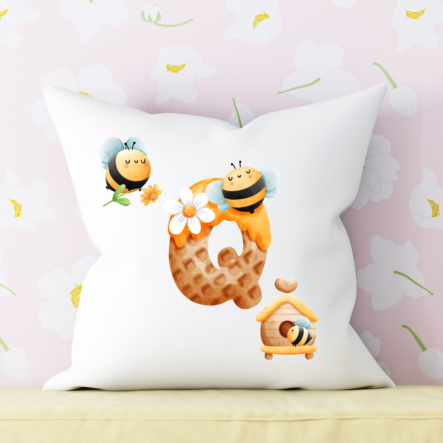 HoneyBee Alphabet Pillow | Children Pillow