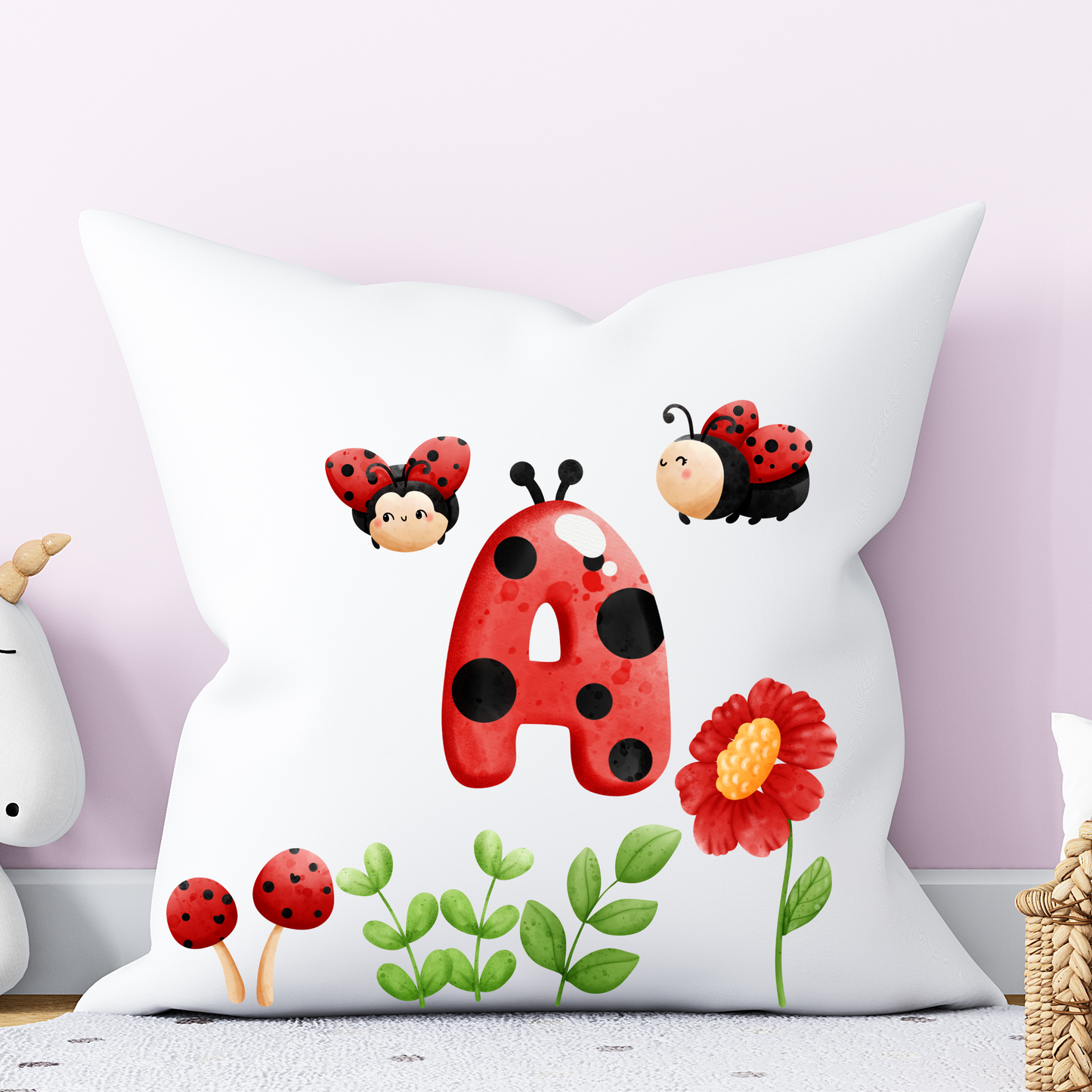 LadyBug Alphabet Pillow | Children Pillow