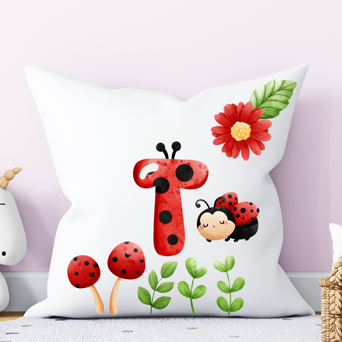 LadyBug Alphabet Pillow | Children Pillow