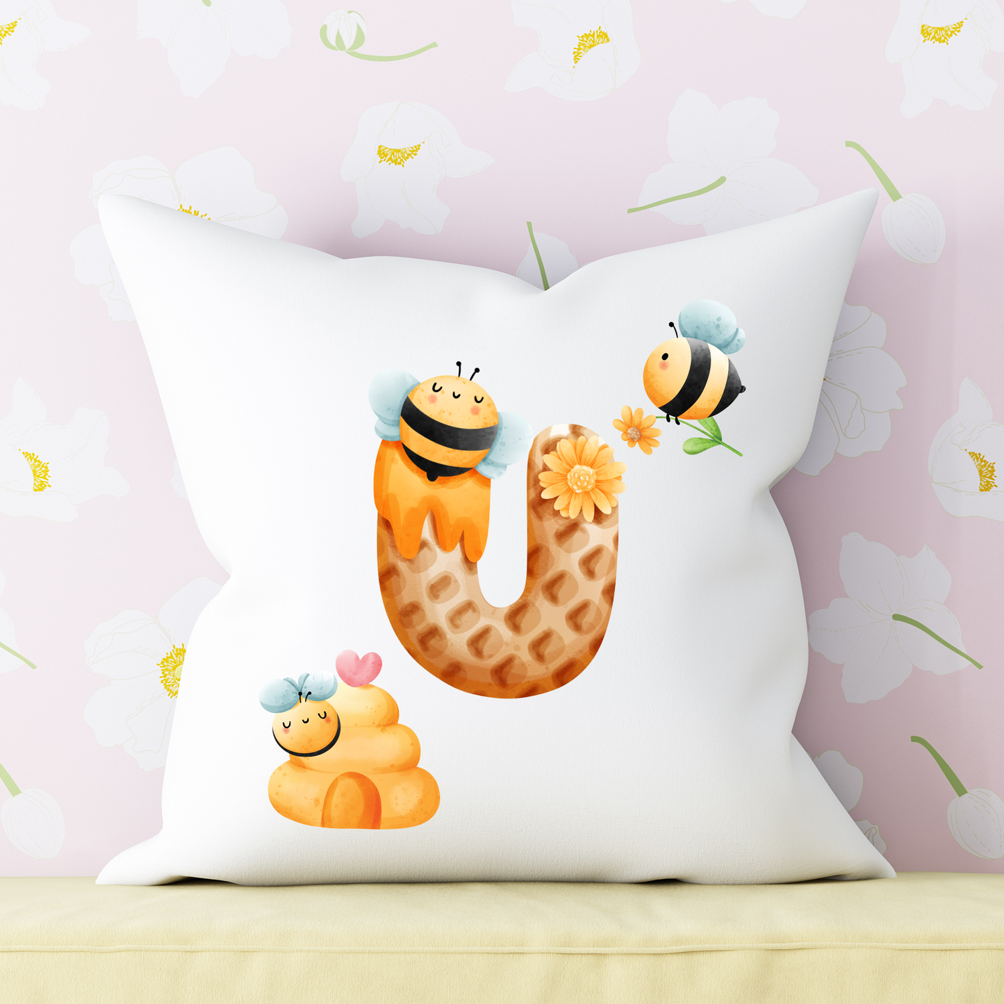 HoneyBee Alphabet Pillow | Children Pillow