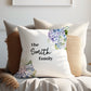 Hydrangea Floral | Family Throw Pillow | Personalise