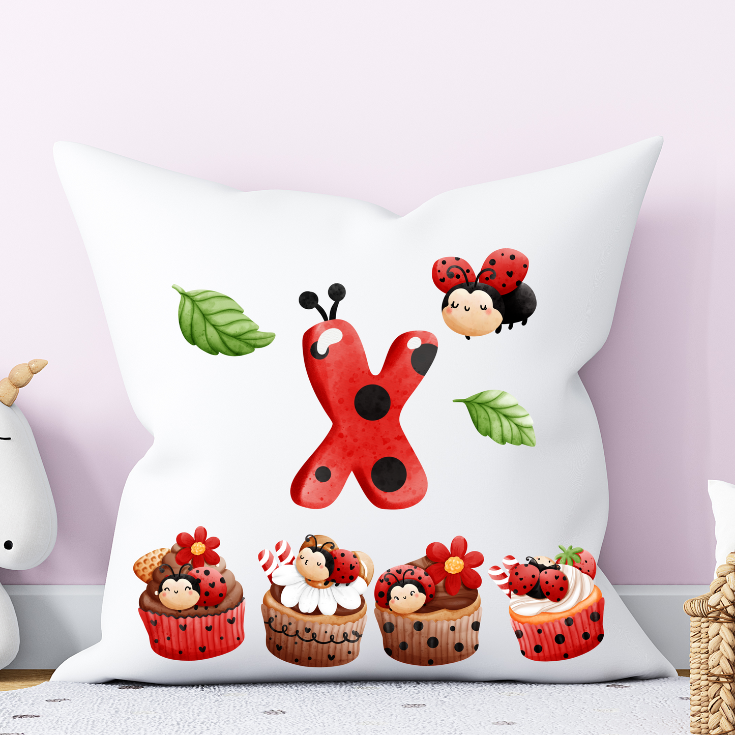 LadyBug Alphabet Pillow | Children Pillow