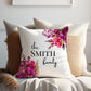 Maroon Mixed Flowers | Family Throw Pillow | Personalise