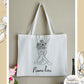 Women Line Art Tote Bag