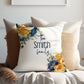 Blue and Yellow Floral | Family Throw Pillow | Personalise