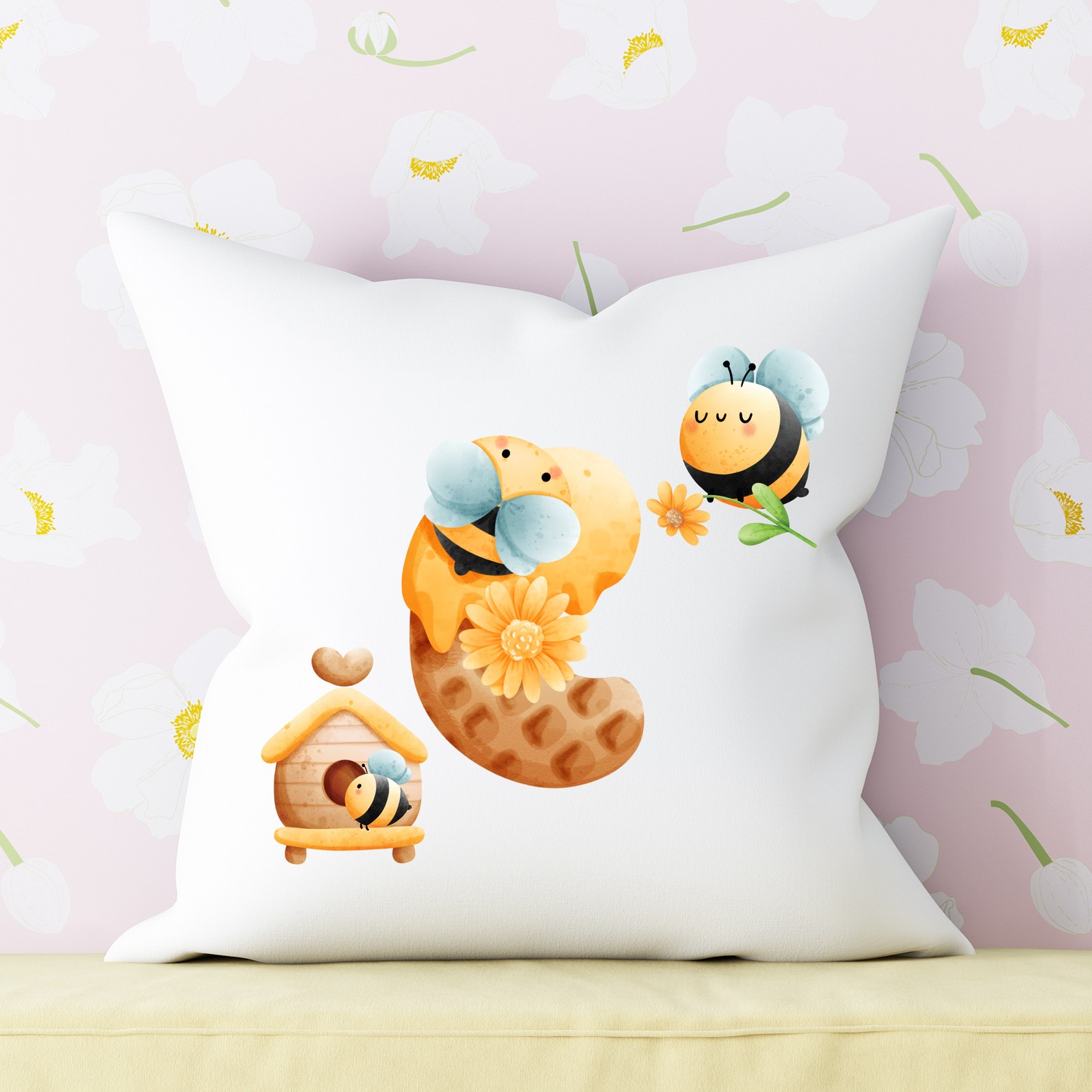 HoneyBee Alphabet Pillow | Children Pillow