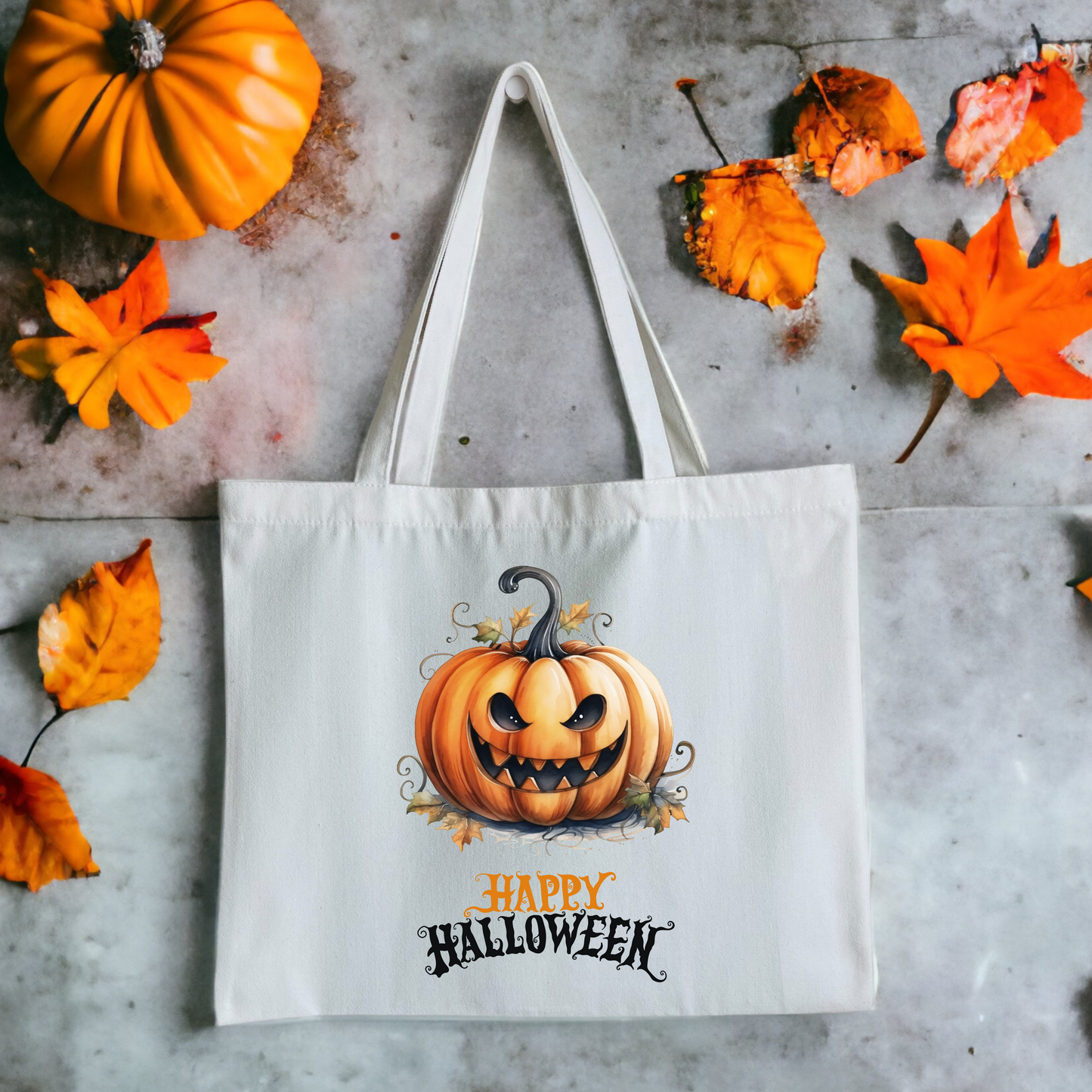 Halloween Pumpkin Tote Bag | Canvas Tote Bag