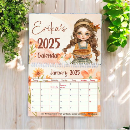 Autumn Girl Wall Calendar | Personalised Calendar