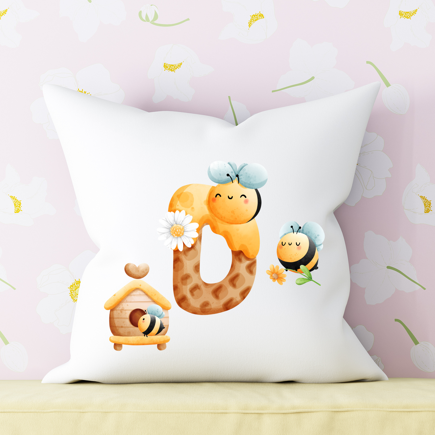 HoneyBee Alphabet Pillow | Children Pillow