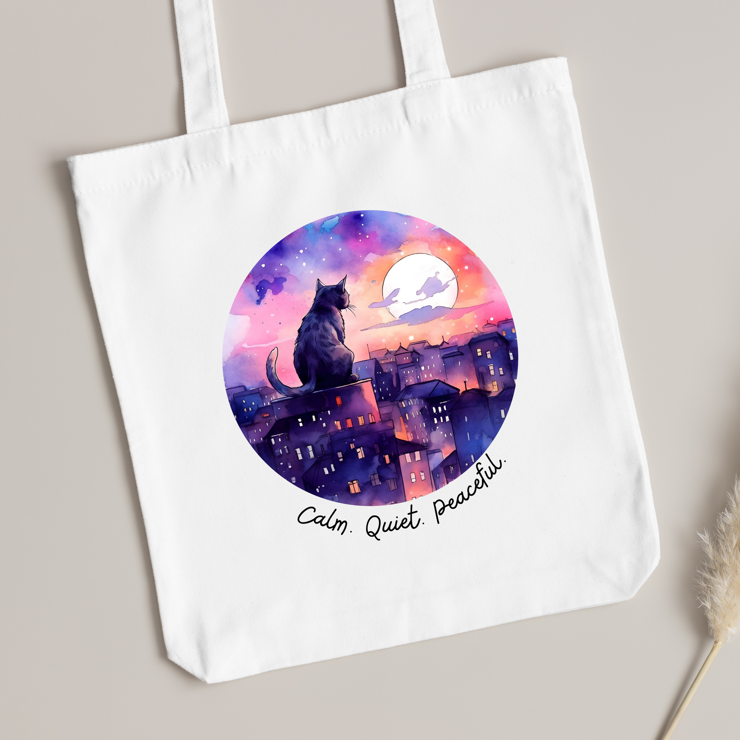 Cat at Night tote Design | Bags