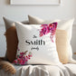 Maroon Mixed Flowers | Family Throw Pillow | Personalise