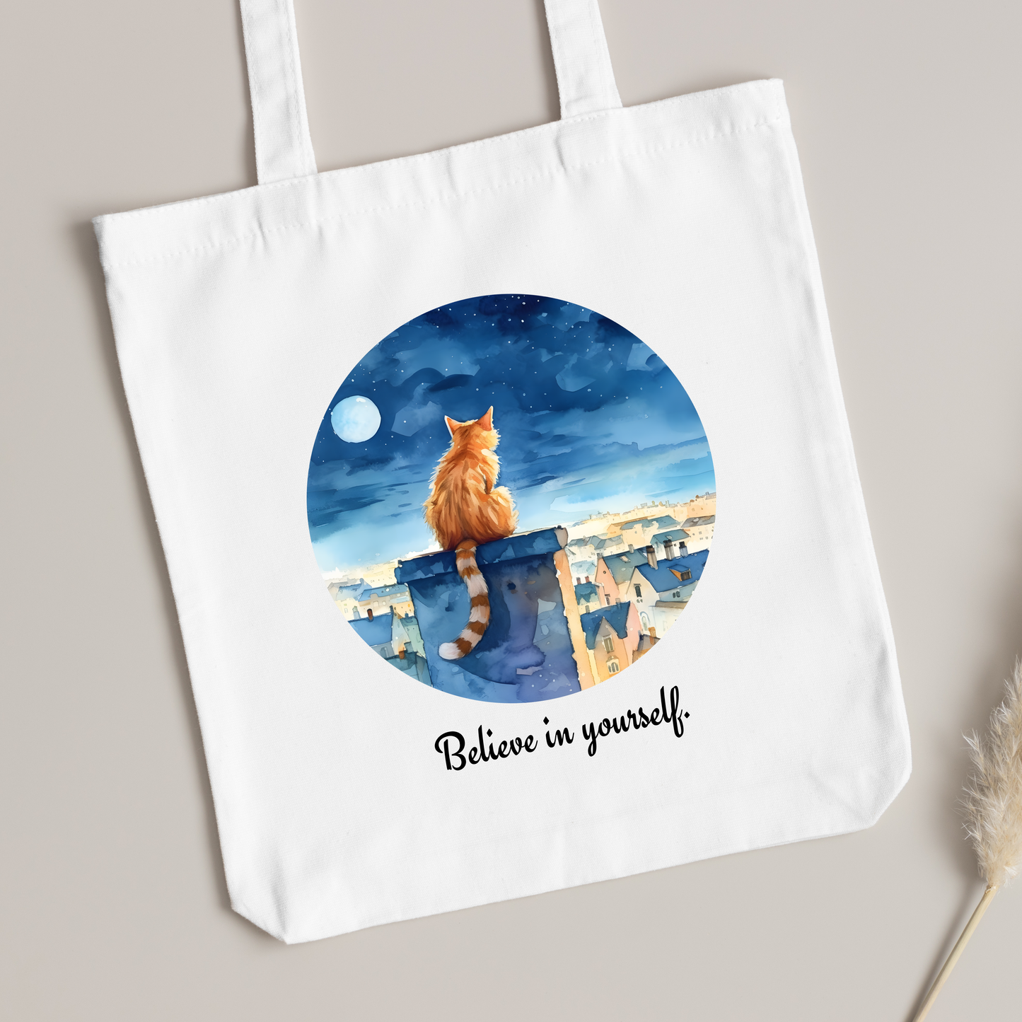 Cat at Night tote Design | Bags