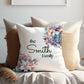 Floral Pastel Blue | Family Throw Pillow | Personalise