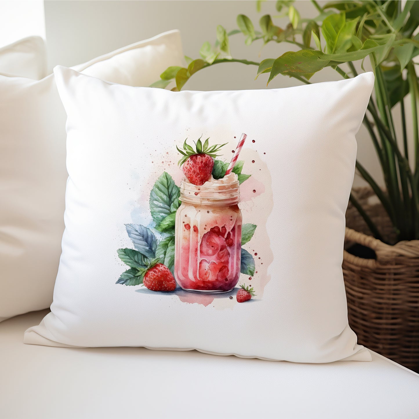 Yummy Smoothie Design Pillow | Cushion