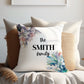 Floral Pastel Blue | Family Throw Pillow | Personalise