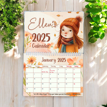 Autumn Girl Wall Calendar | Personalised Calendar