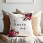 Maroon Mixed Flowers | Family Throw Pillow | Personalise