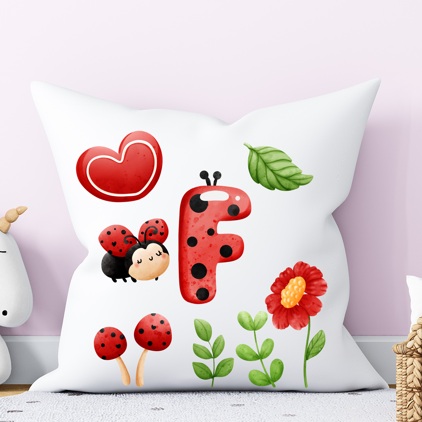 LadyBug Alphabet Pillow | Children Pillow