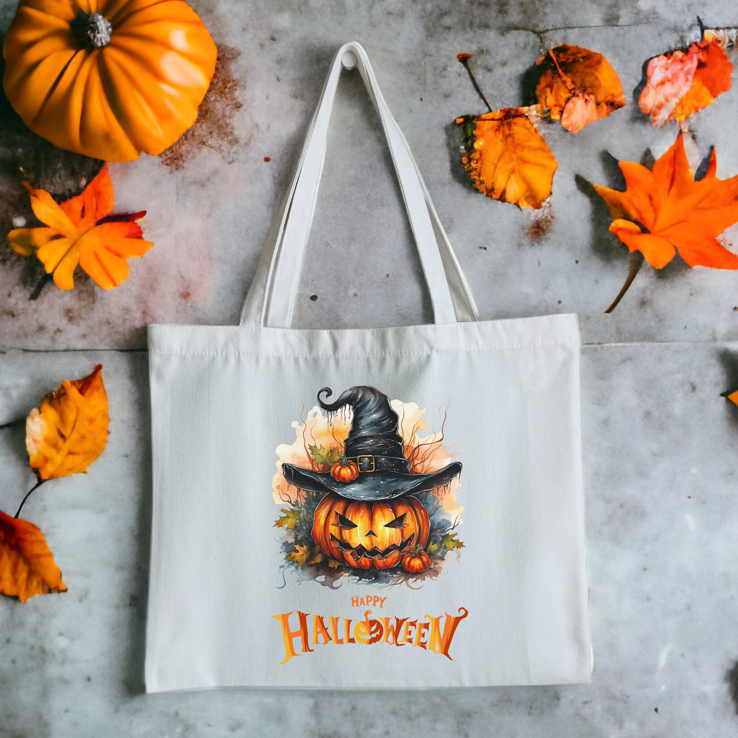 Halloween Pumpkin Tote Bag | Canvas Tote Bag