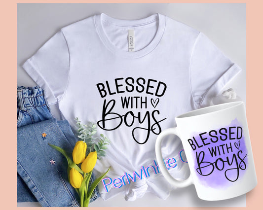 Blessed with boys SHIRT and MUG | Mom