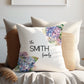 Hydrangea Floral | Family Throw Pillow | Personalise