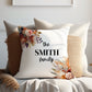 Autumn Floral Design | Family Throw Pillow | Personalise