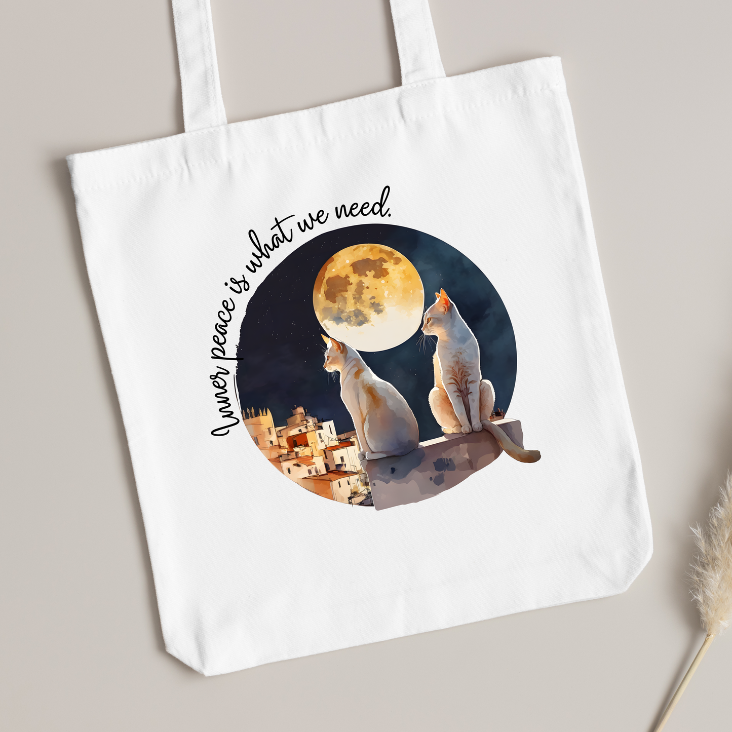 Cat at Night tote Design | Bags