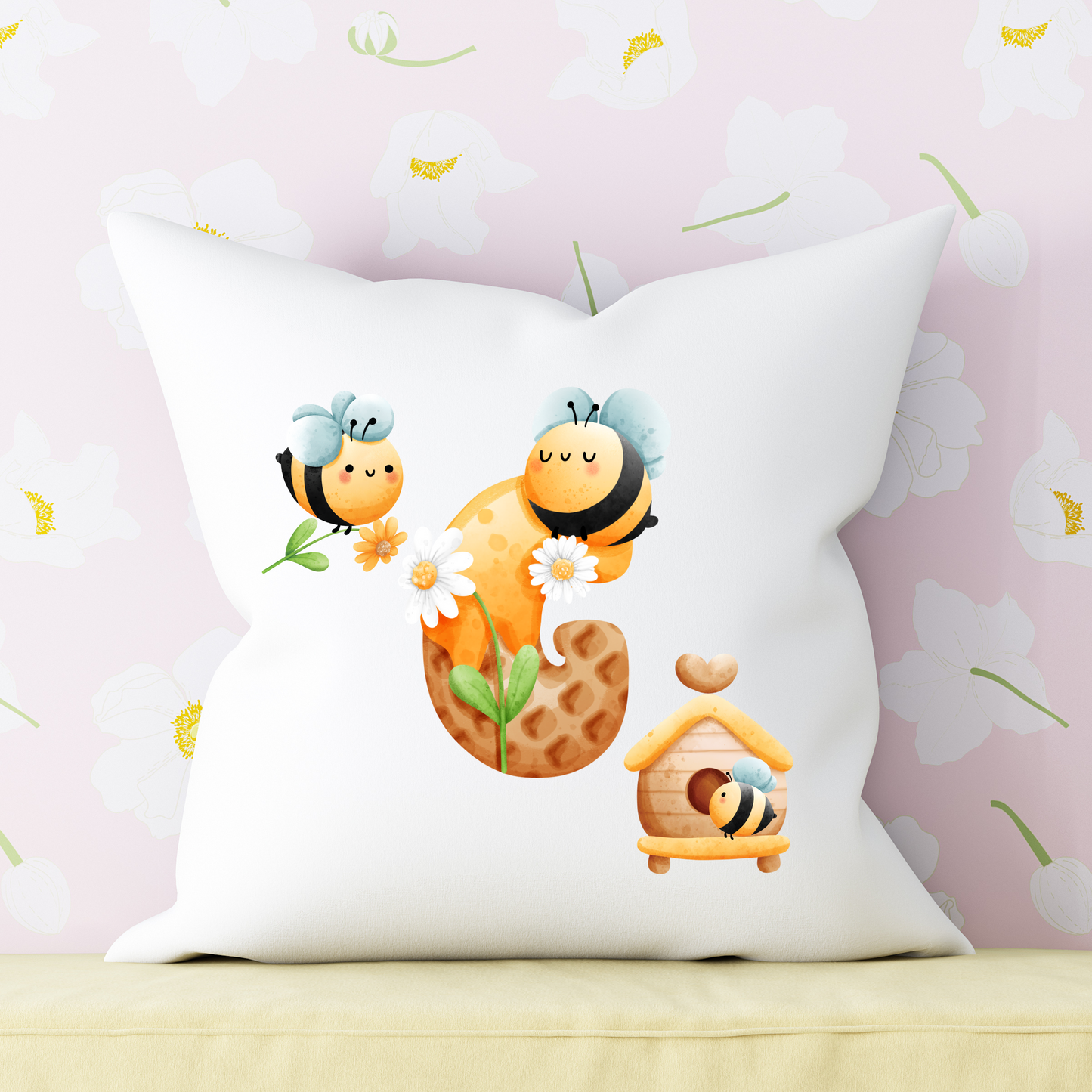 HoneyBee Alphabet Pillow | Children Pillow