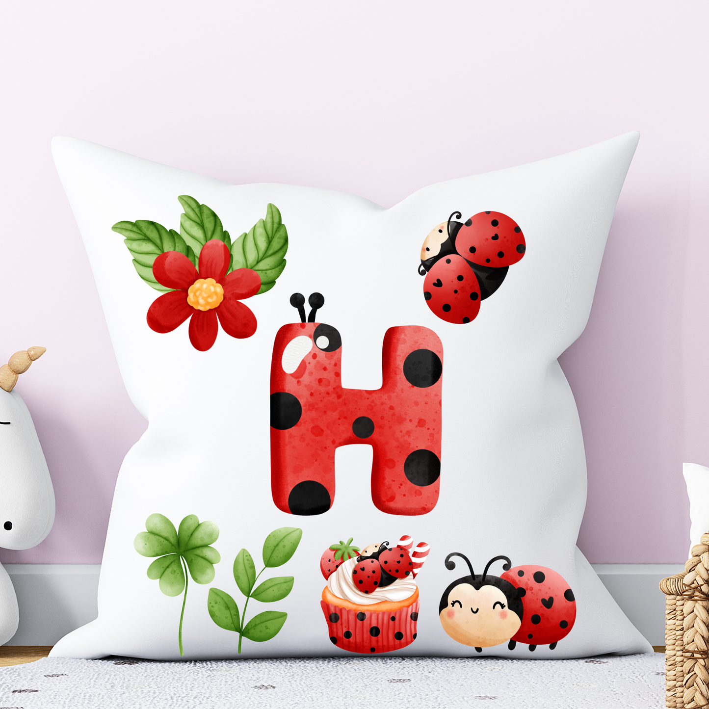 LadyBug Alphabet Pillow | Children Pillow