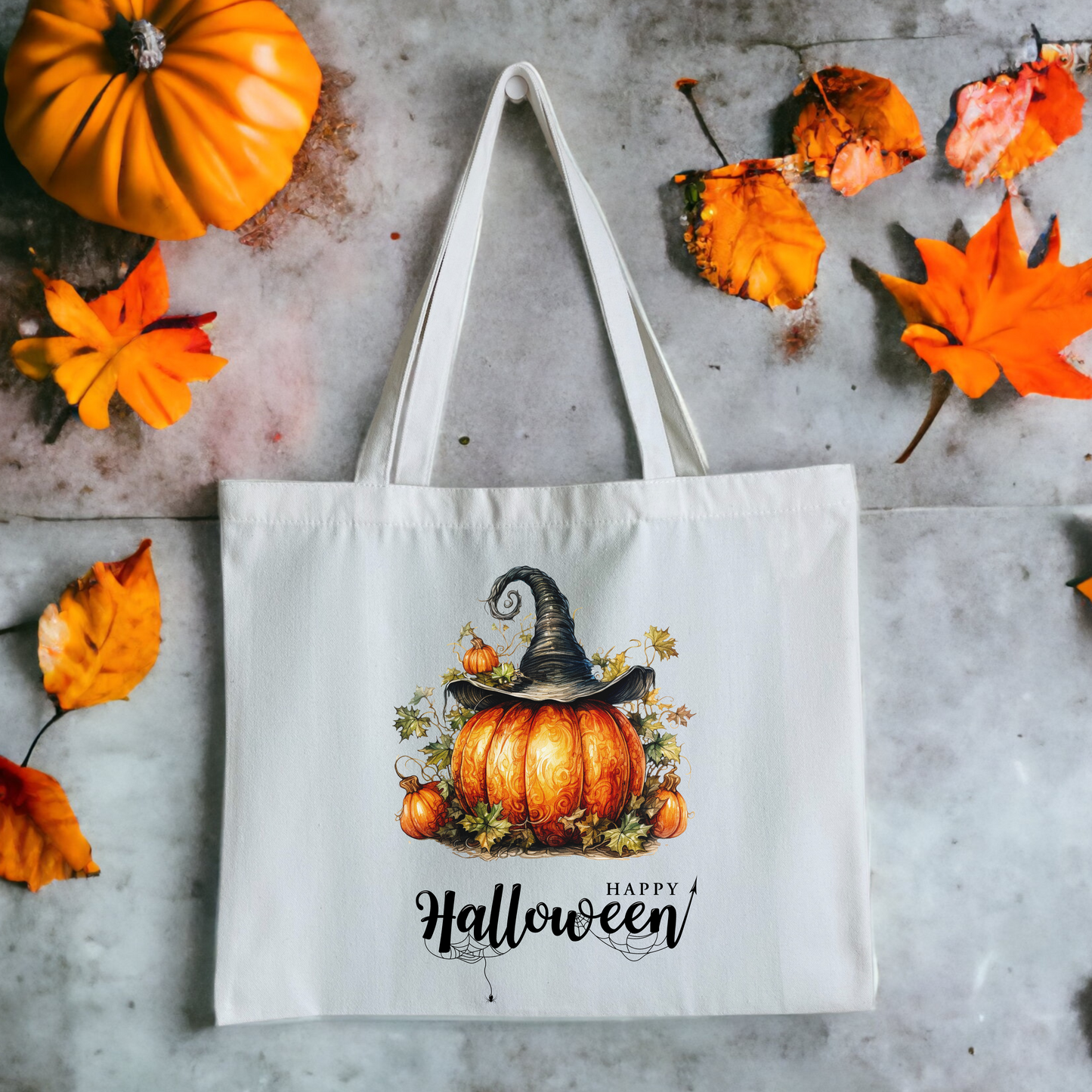 Halloween Pumpkin Tote Bag | Canvas Tote Bag