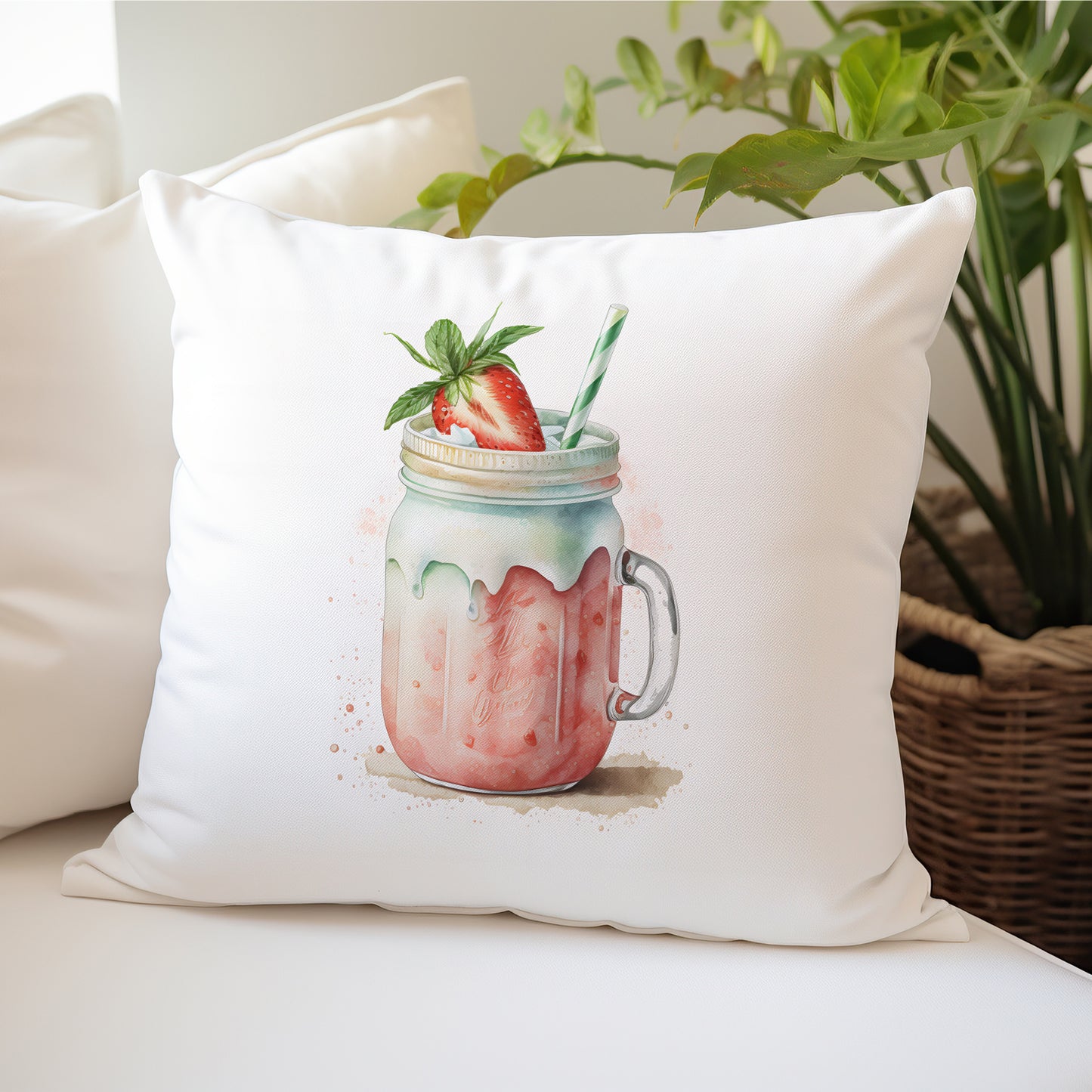 Yummy Smoothie Design Pillow | Cushion