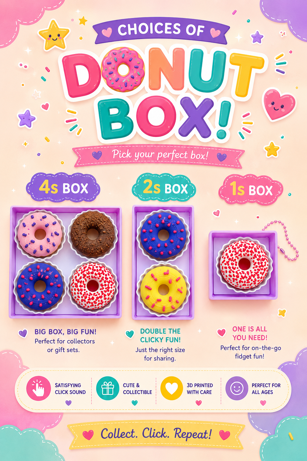 Donut Clickers | Build-Your-Own | Keychains
