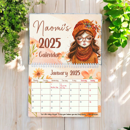 Autumn Girl Wall Calendar | Personalised Calendar