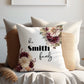 Red and Peach Floral Design | Family Throw Pillow | Personalise