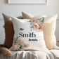 Pastel Dried Floral Design | Family Throw Pillow | Personalise