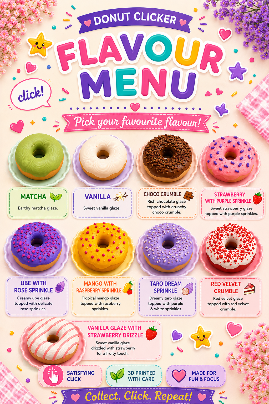 Donut Clickers | Build-Your-Own | Keychains