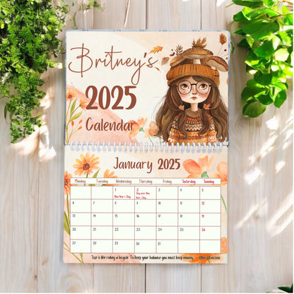Autumn Girl Wall Calendar | Personalised Calendar