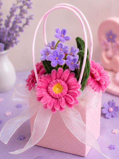 Pink Gerberra Flower Box | Pipe cleaner | Handmade
