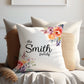 Colorful Floral | Family Throw Pillow | Personalise