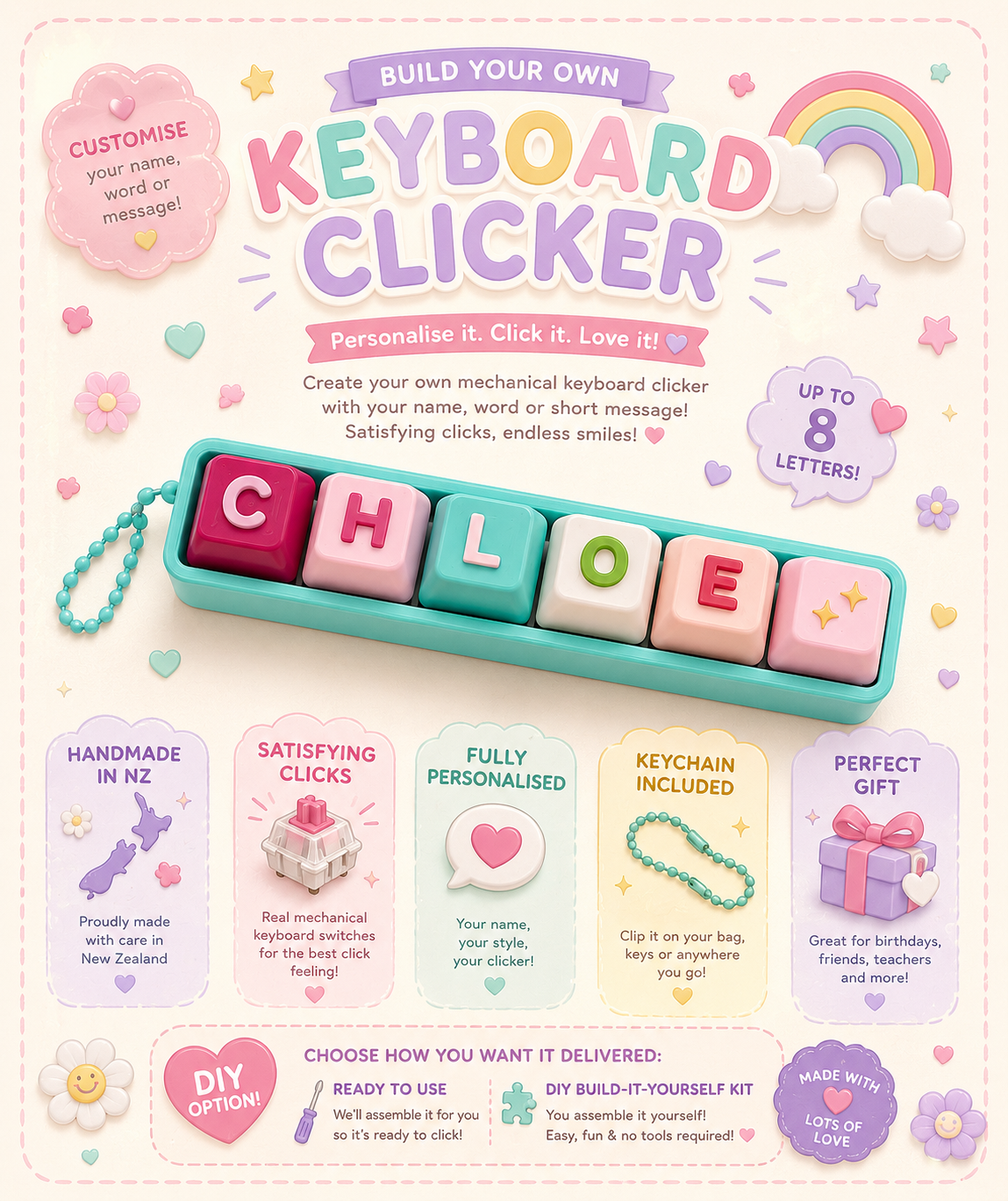 Keyboard Clicker | Personalised | Keychain