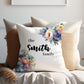 Floral Pastel Blue | Family Throw Pillow | Personalise