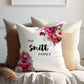 Maroon Mixed Flowers | Family Throw Pillow | Personalise