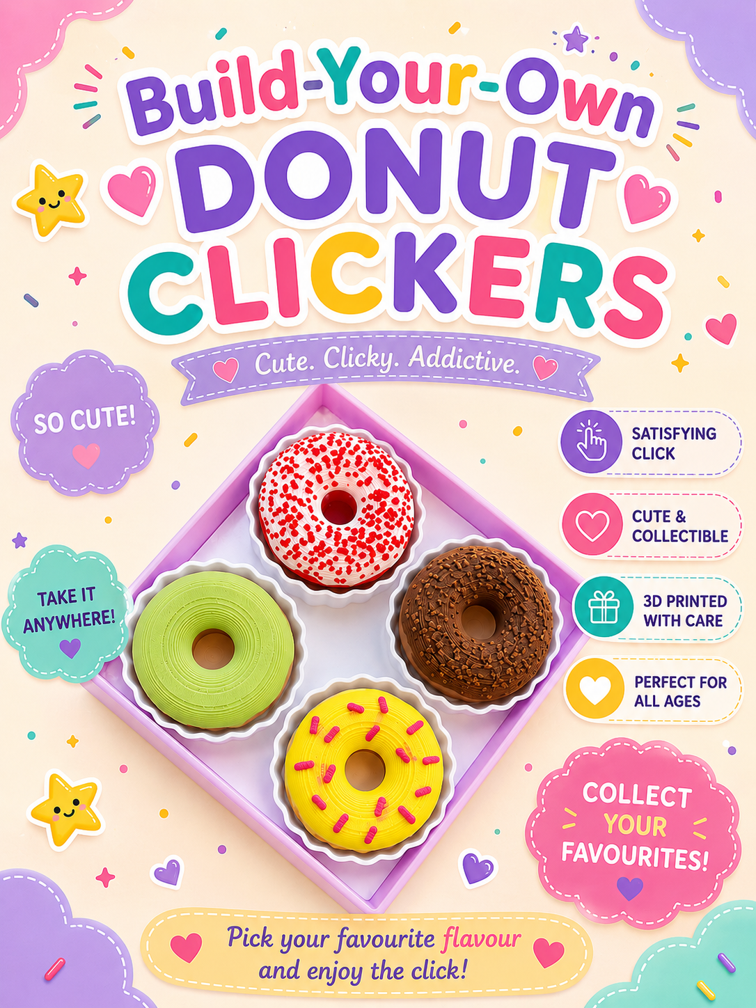 Donut Clickers | Build-Your-Own | Keychains