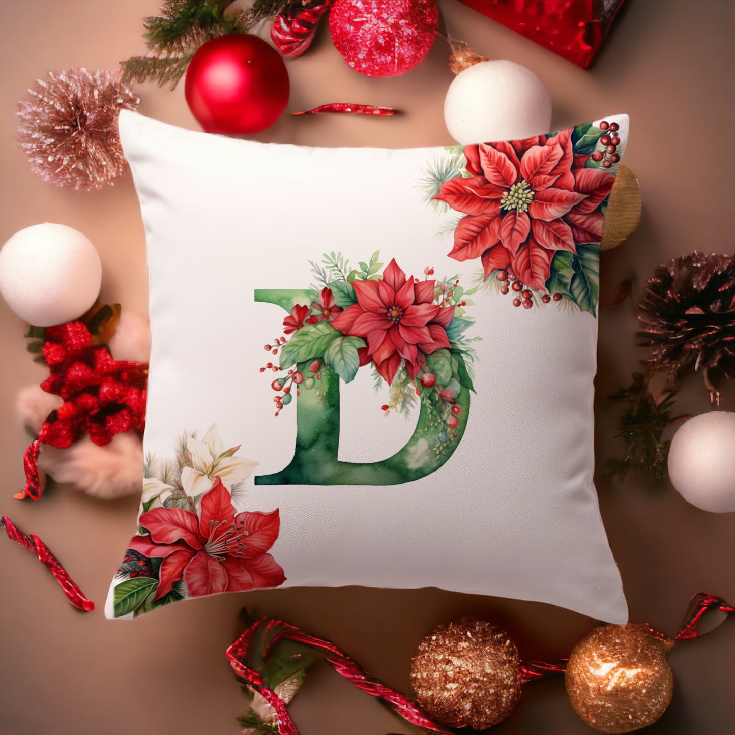 Christmas Pillowcase | Green Alphabet | Home Decor