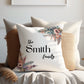 Pastel Dried Floral Design | Family Throw Pillow | Personalise